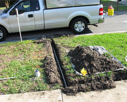 a sprinkler installation job done by our Galena Park irrigation repair team